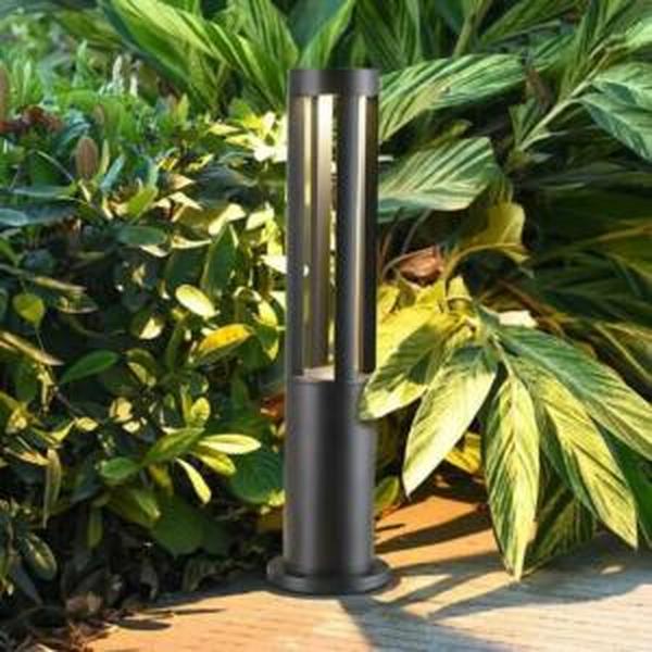 POTLET LED ROND/Carré 7W IP65 Noir 3000K Taille 108 * 108 * H 600mm