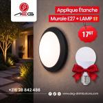 Applique Étanche Murale avec Lampe E27 Extérieur noir