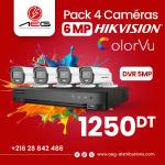 Pack 4 Caméras 6MP Hikvision ColorVu