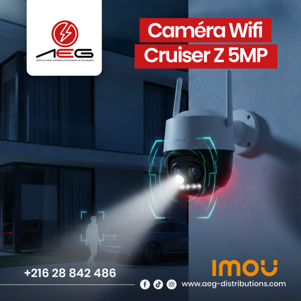 Caméra de Surveillance Wifi Imou Cruiser Z 5MP IPC-S7DP-5M0WEZ – Caméra Extérieure PTZ Étanche IP66