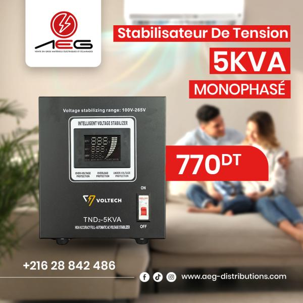Stabilisateur De Tension Servo Moteur Monophasé 5KVA 100V-265V AC
