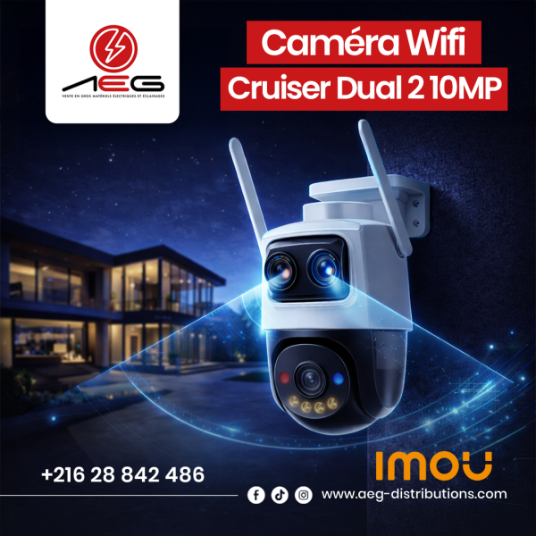 Caméra de Surveillance Wifi Imou Cruiser Dual 2 10MP IPC-S7XEP-10M0WED – Double Objectif PTZ IP66