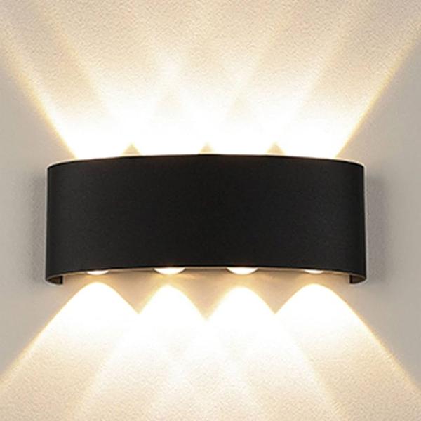 Applique Mural LED 3000K 8 * 1W IP65 Taille 220 * 80 * 45 mm