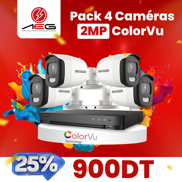 Pack 4 Caméras 2MP ColorVu