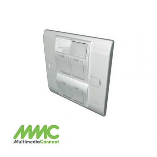 MMC l 4 ports 86 x 86 mm Faceplate