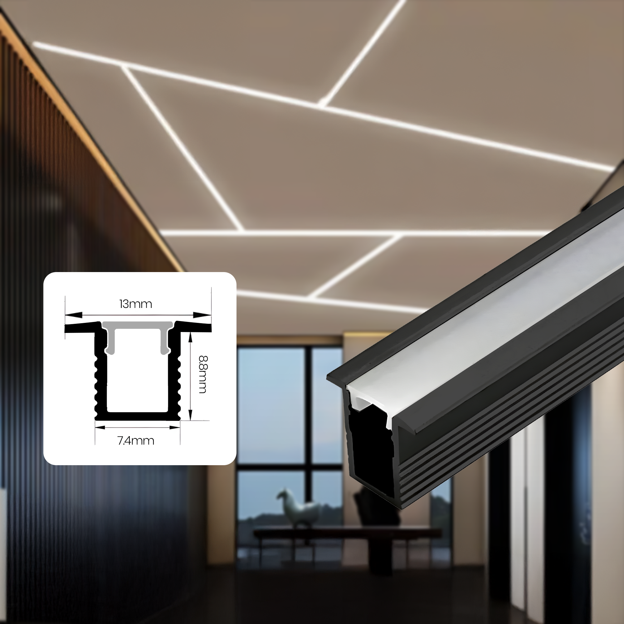 Profilé LED Aluminium SJ-60-19 Noir