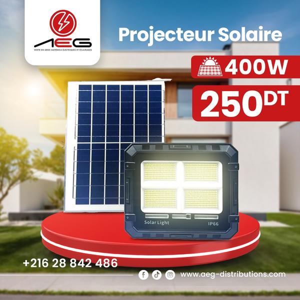 Projecteurs solaires + Panneau solaire ✨Haute qualité ✨400 Watt