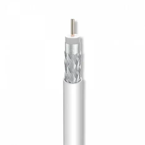 Câble coaxial 75 Ohms RG6 PVC Blanc