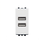 Chargeur USB Mural 2 Sorties 2.1A 7096 – Prise USB Blanche pour Appareillage Électrique