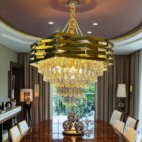 Luste en cristal design créatif en acier inoxydable