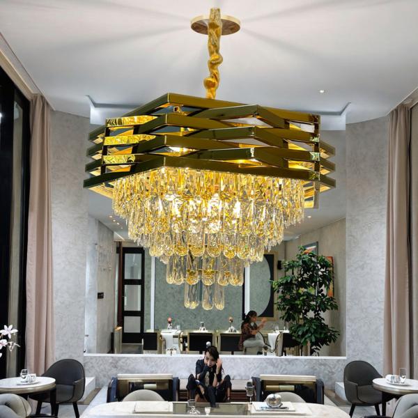 Luste en cristal design créatif en acier inoxydable