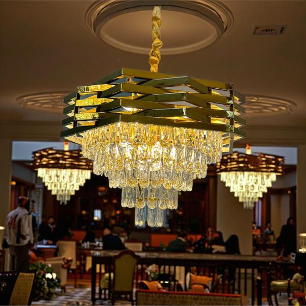 Luste en cristal design créatif en acier inoxydable