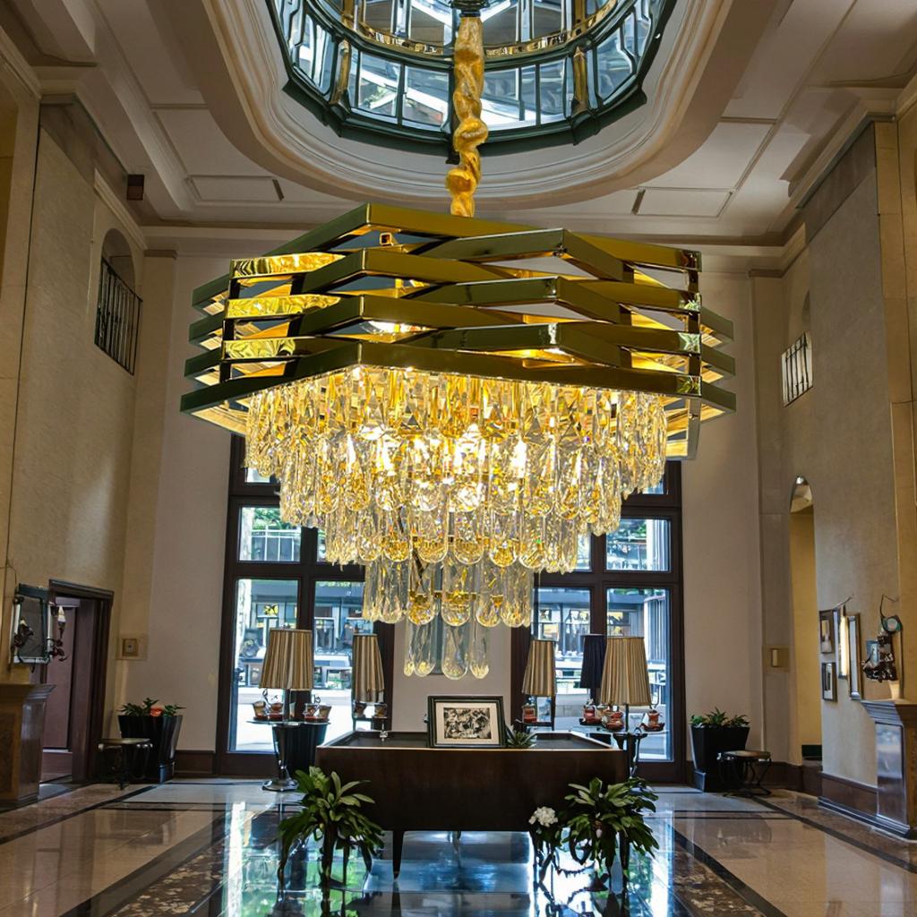 Luste en cristal design créatif en acier inoxydable