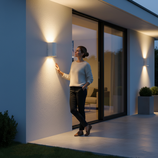 Applique murale étanche extérieur Ronde 2 lampes GU10 - Blanche