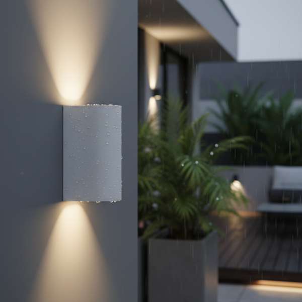 Applique murale étanche extérieur Ronde 2 lampes GU10 - Blanche