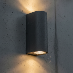 Applique murale étanche extérieur Ronde 2 lampes GU10 - Noir