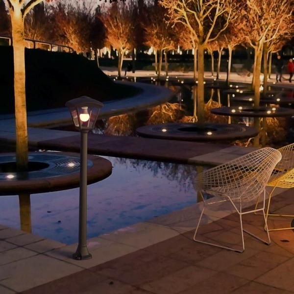 Lampadaire LED GIAFFA/ROBY Noir Transparent E27 Fumagalli