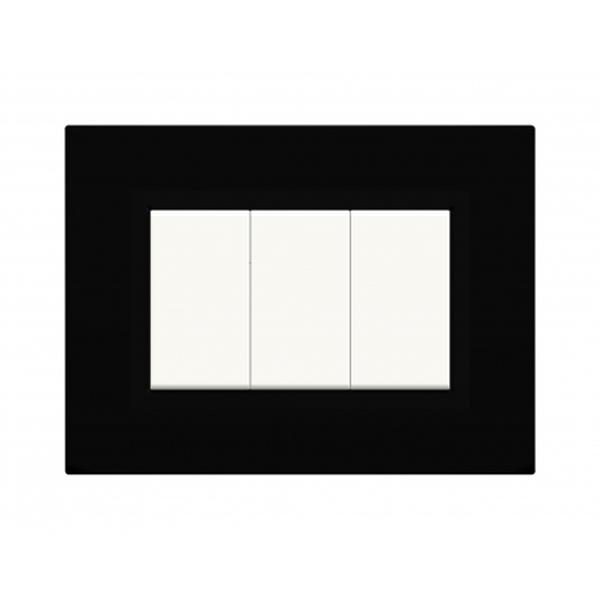 PLAQUES NOVA 45 RECTANGULAIRE NOIR 3 MODULES