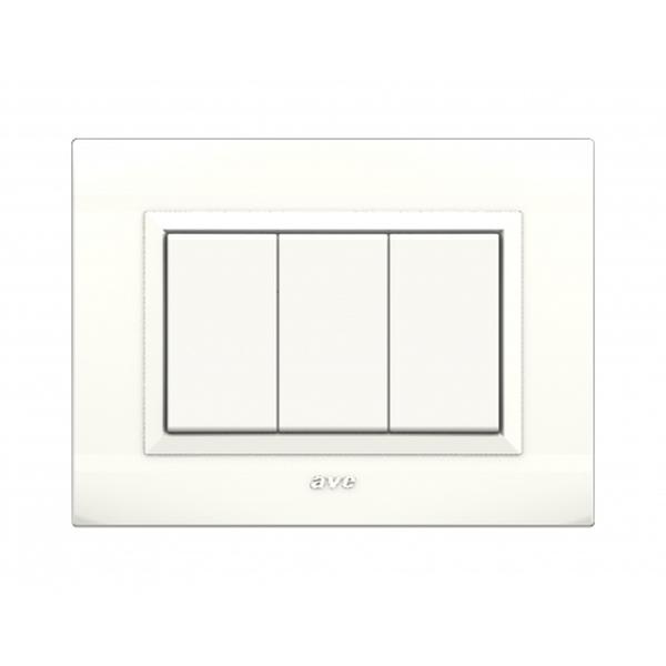 PLAQUES NOVA 45 RECTANGULAIRE BLANC 3 MODULES