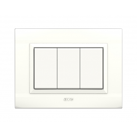 PLAQUES NOVA 45 RECTANGULAIRE BLANC 3 MODULES