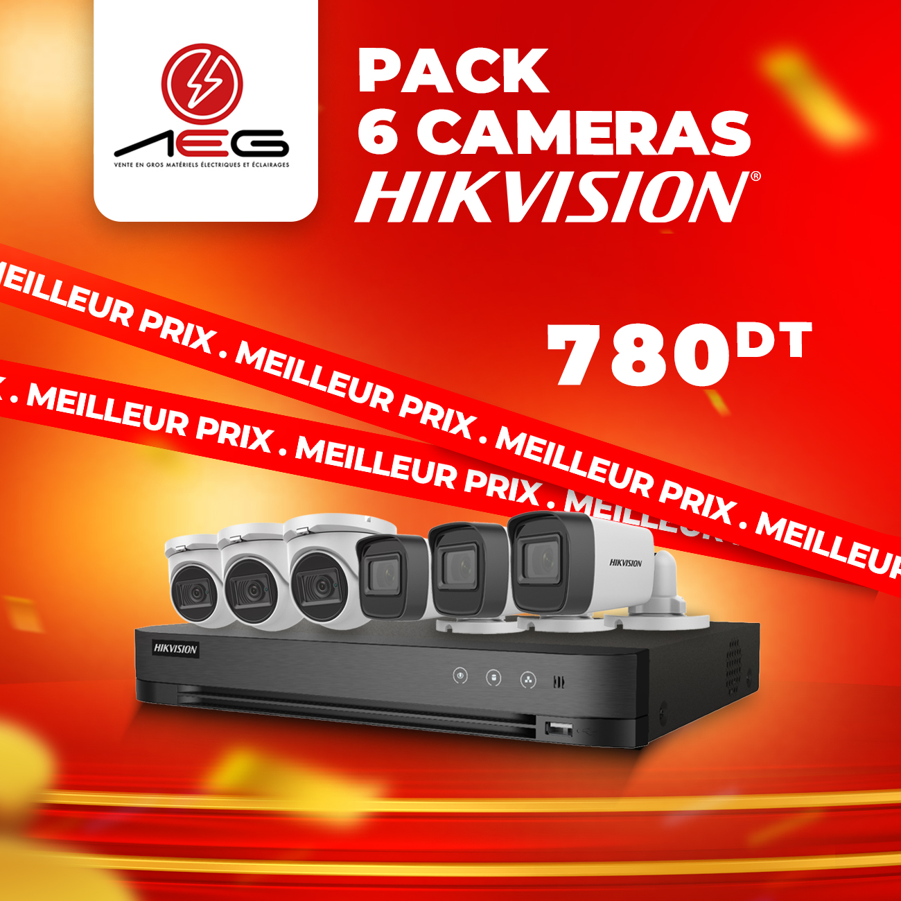 Pack 6 Caméras Hikvision