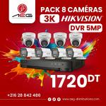 Pack 8 Caméras Hikvision (3K) + DVR 5MP