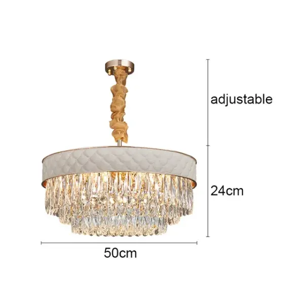 Lustre luxe en cuir et cristal moderne